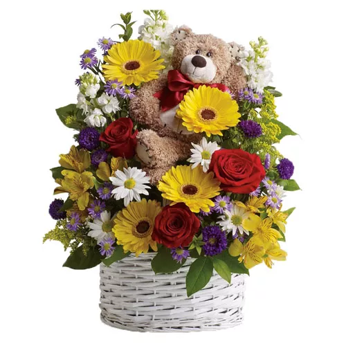 Flowers With Teddy