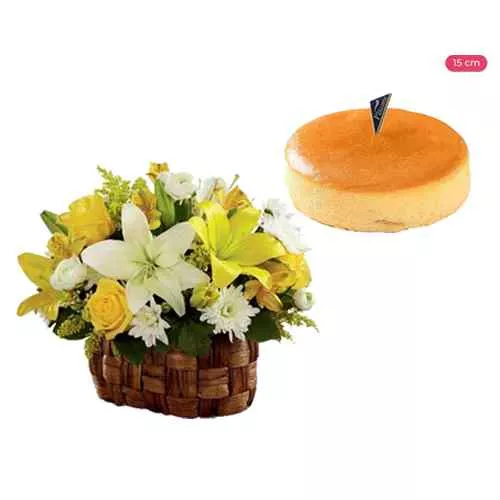 Seasonal Blooms & Divine Cheesecake Combo