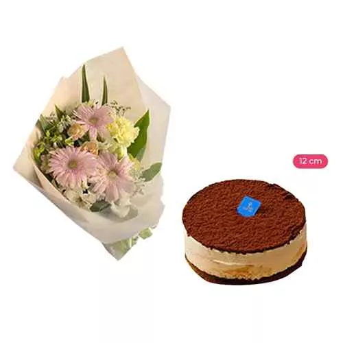 Bouquet & Coffee Tiramisu Gift Combo