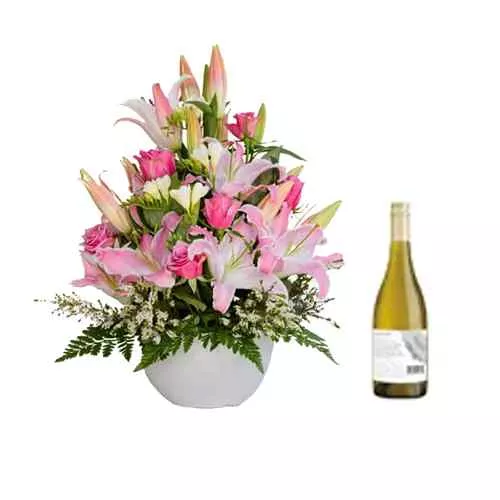 Elegant Floral And Wine Ensemble