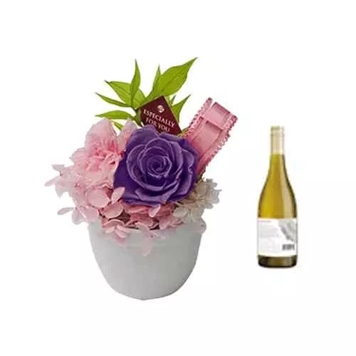 Preserved Blooms And Wine Elegance