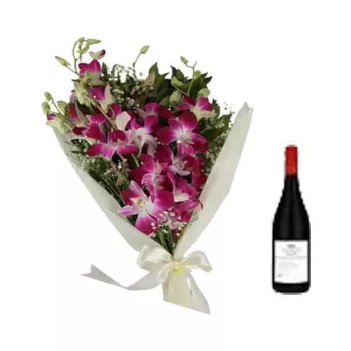 Orchid Elegance & Red Wine