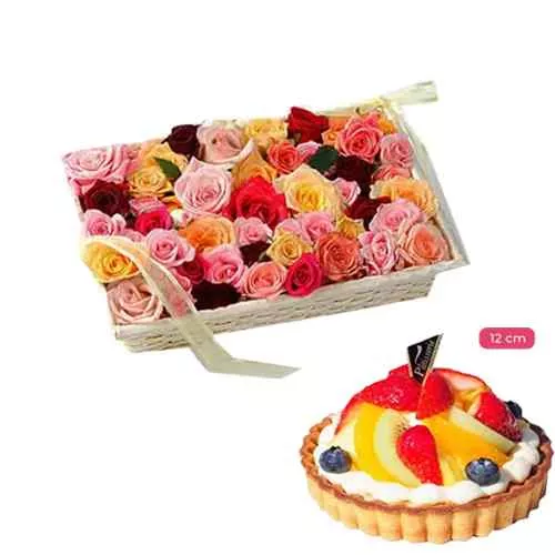 Bountiful Roses & Fruit Tart