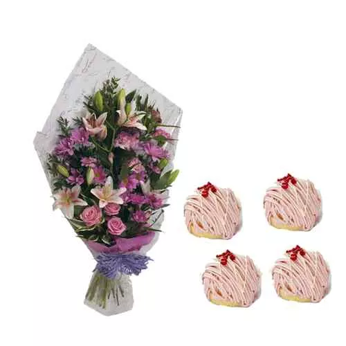 Vibrant Flowers And Strawberry Delight