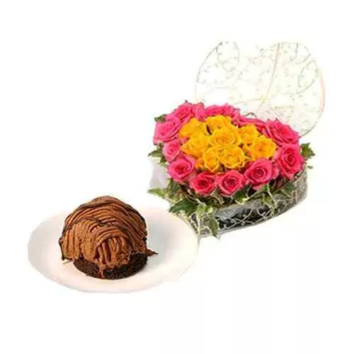 Heartfelt Roses with Chocolate Mont Blanc