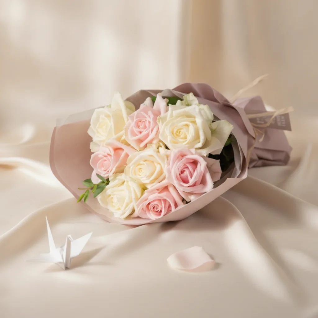 Elegant Duo: Pink and White Roses