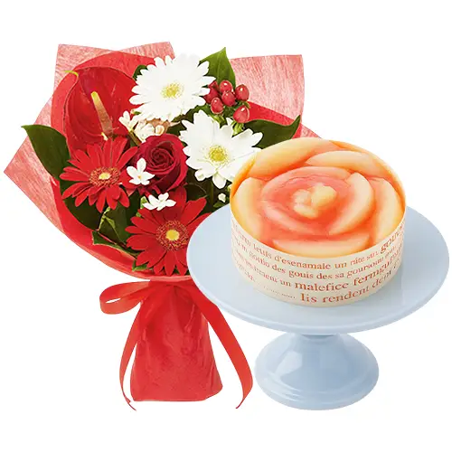 Radiant Flower Bouquet & Cake