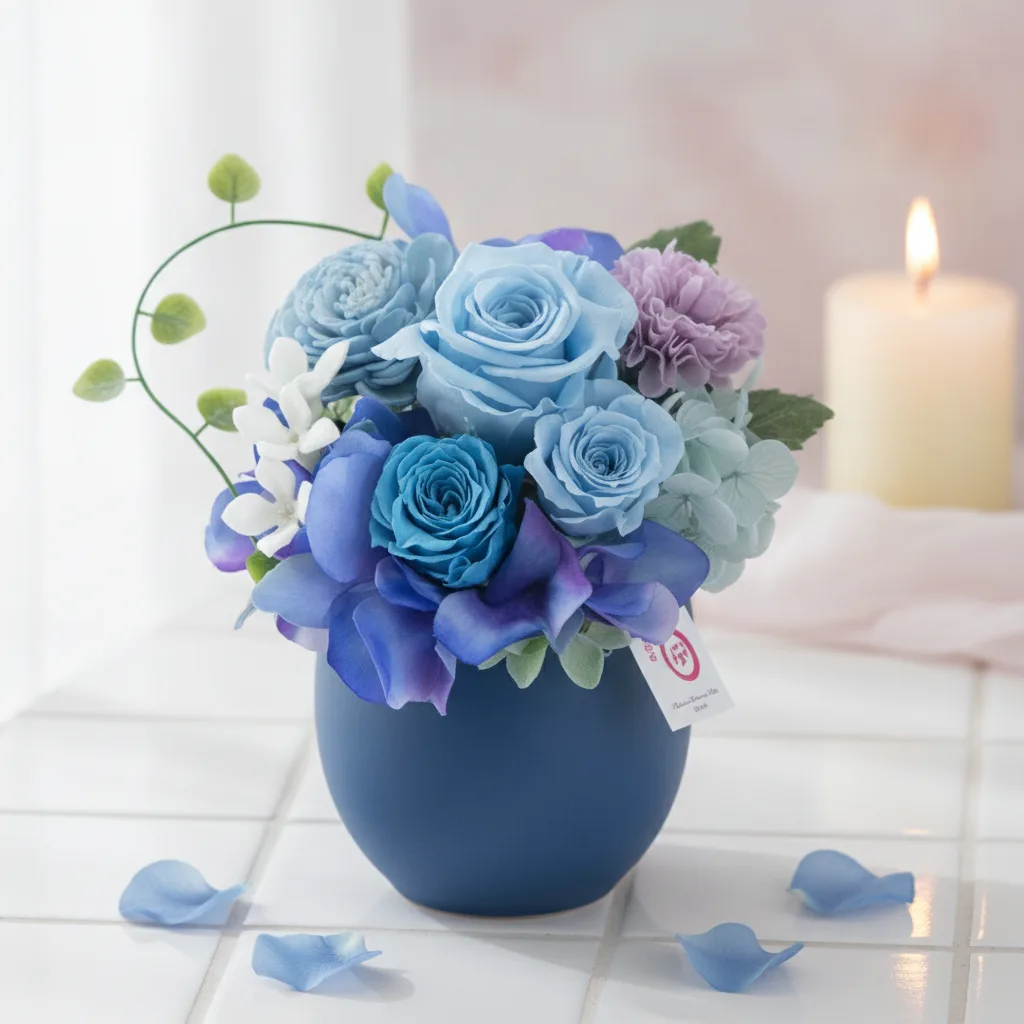 Chouette Blue Preserved Floral Ensemble