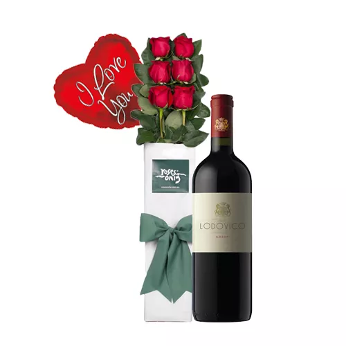 Wine Roses And Balloons